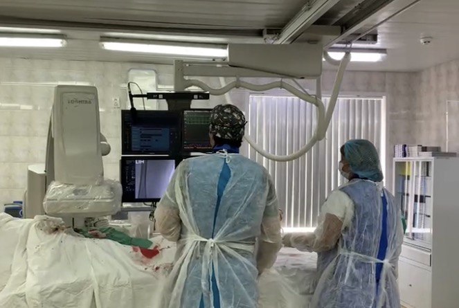 В сосудистом центре Люберецкой областной больницы впервые провели тромбоэкстракцию  